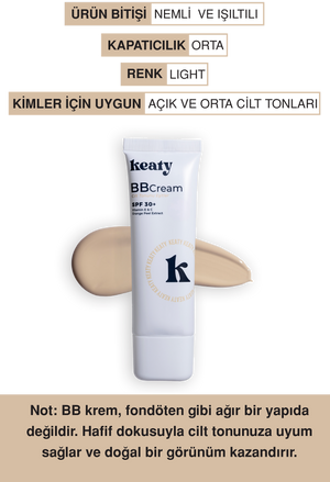 BB Krem SPF 30+ Light | Yüksek Kapatıcılık, Leke Karşıtı ve Aydınlık Etki | 50ml