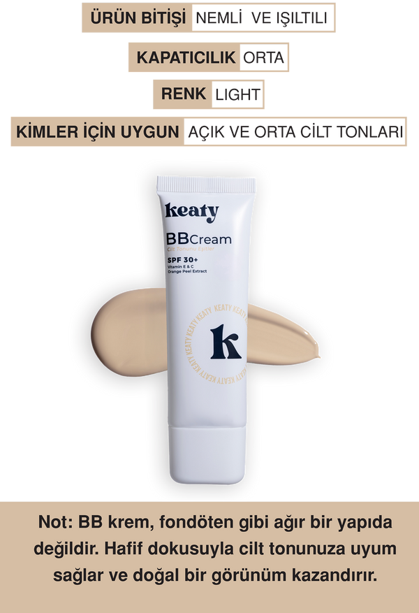 BB Krem SPF 30+ Light | Yüksek Kapatıcılık, Leke Karşıtı ve Aydınlık Etki | 50ml
