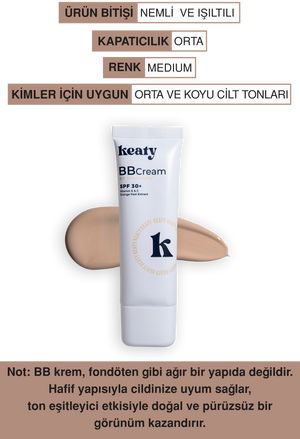 BB Krem SPF 30+ Medium | Yüksek Kapatıcılık, Leke Karşıtı ve Aydınlık Etki | 50ml