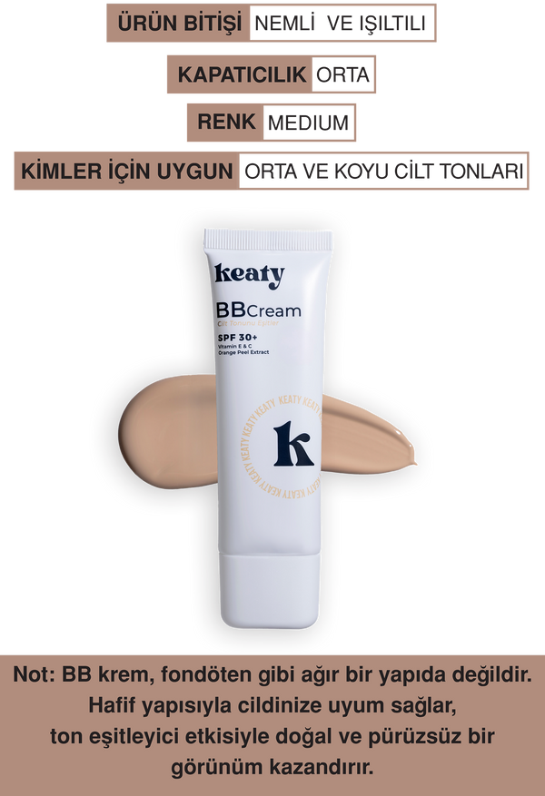 BB Krem SPF 30+ Medium | Yüksek Kapatıcılık, Leke Karşıtı ve Aydınlık Etki | 50ml