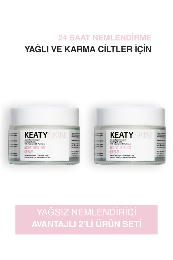 2'li Normal ve Karma Ciltler İçin Su Bazlı Yağsız Nemlendirici Krem