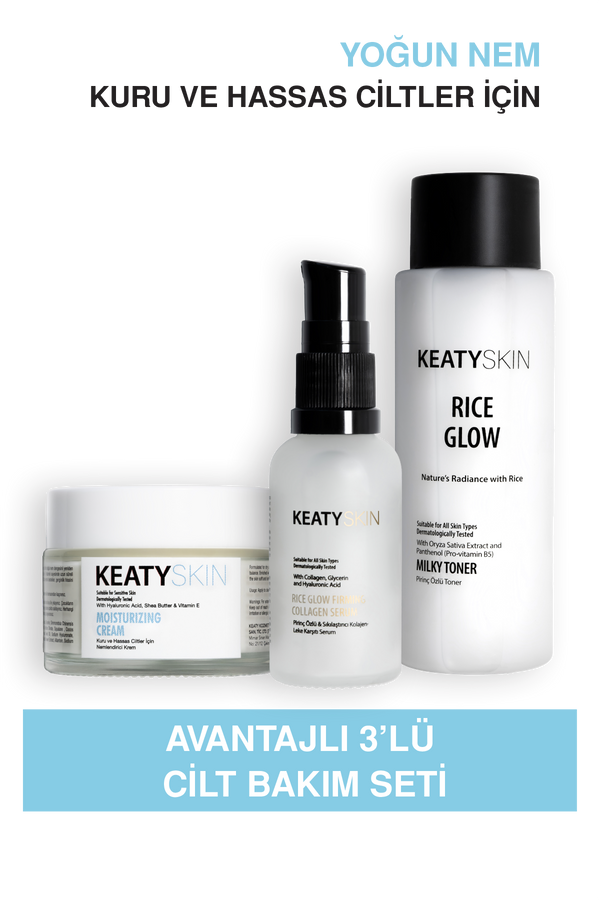 Kuru & Hassas Ciltler İçin Yoğun Nem Seti | Toner 200ml + Serum 30ml + Nemlendirici Krem 50ml | Cilt Bariyerini Güçlendirir, Kızarıklığı Yatıştırır