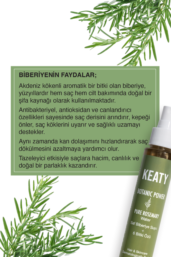 Biberiye + 6 Bitki Özlü %100 Doğal Saç Toniği