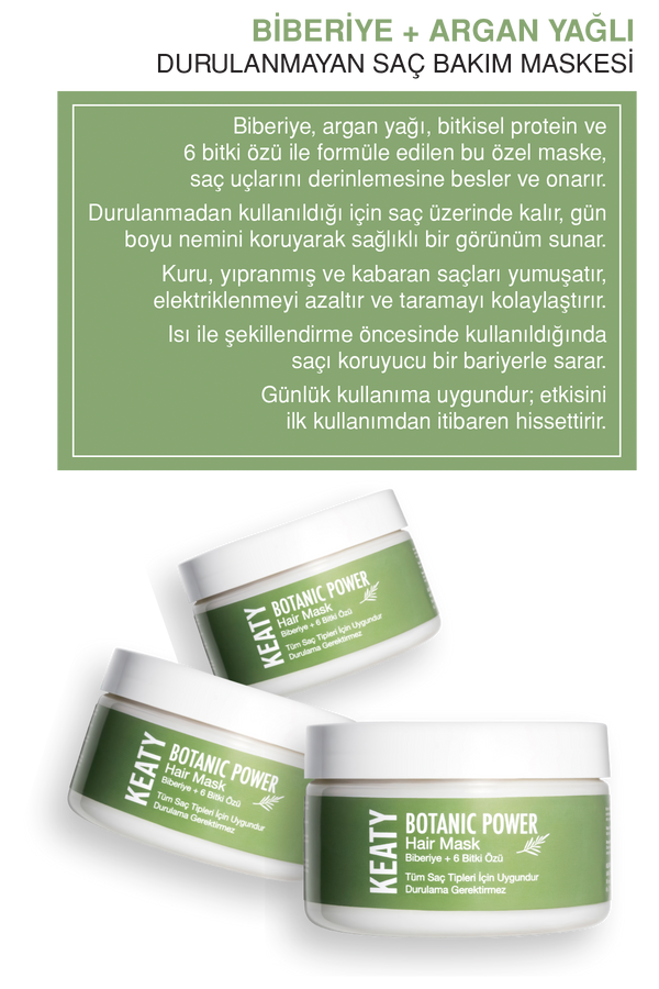 Biberiye + 6 Bitki Özlü Durulanmayan Saç Maskesi